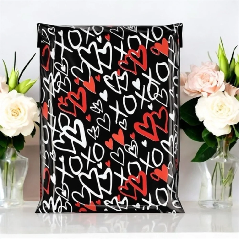 (10) 10x13 Valentine’s Day Heart Poly Mailers